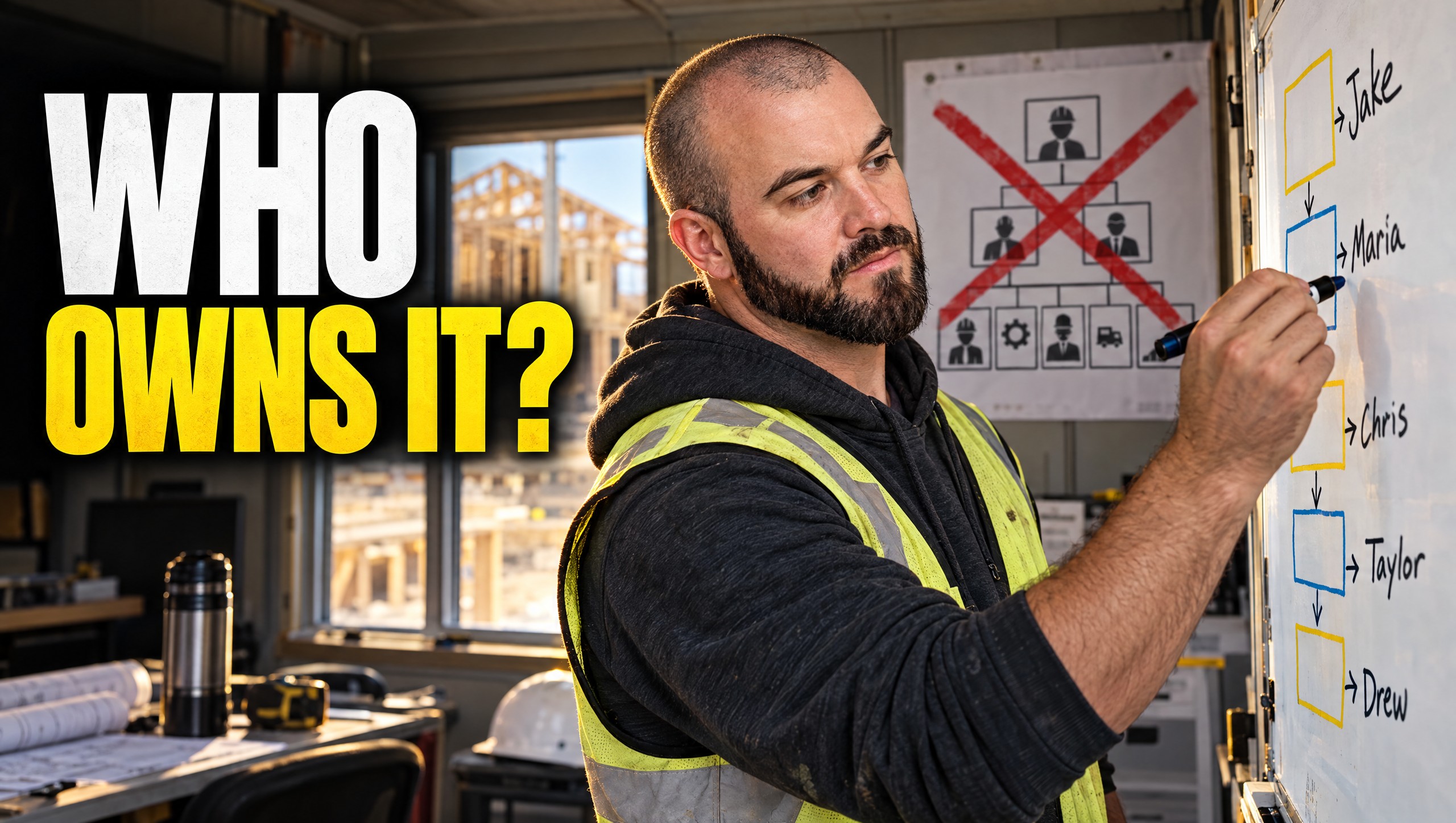 What goes in a process org chart for a building company?