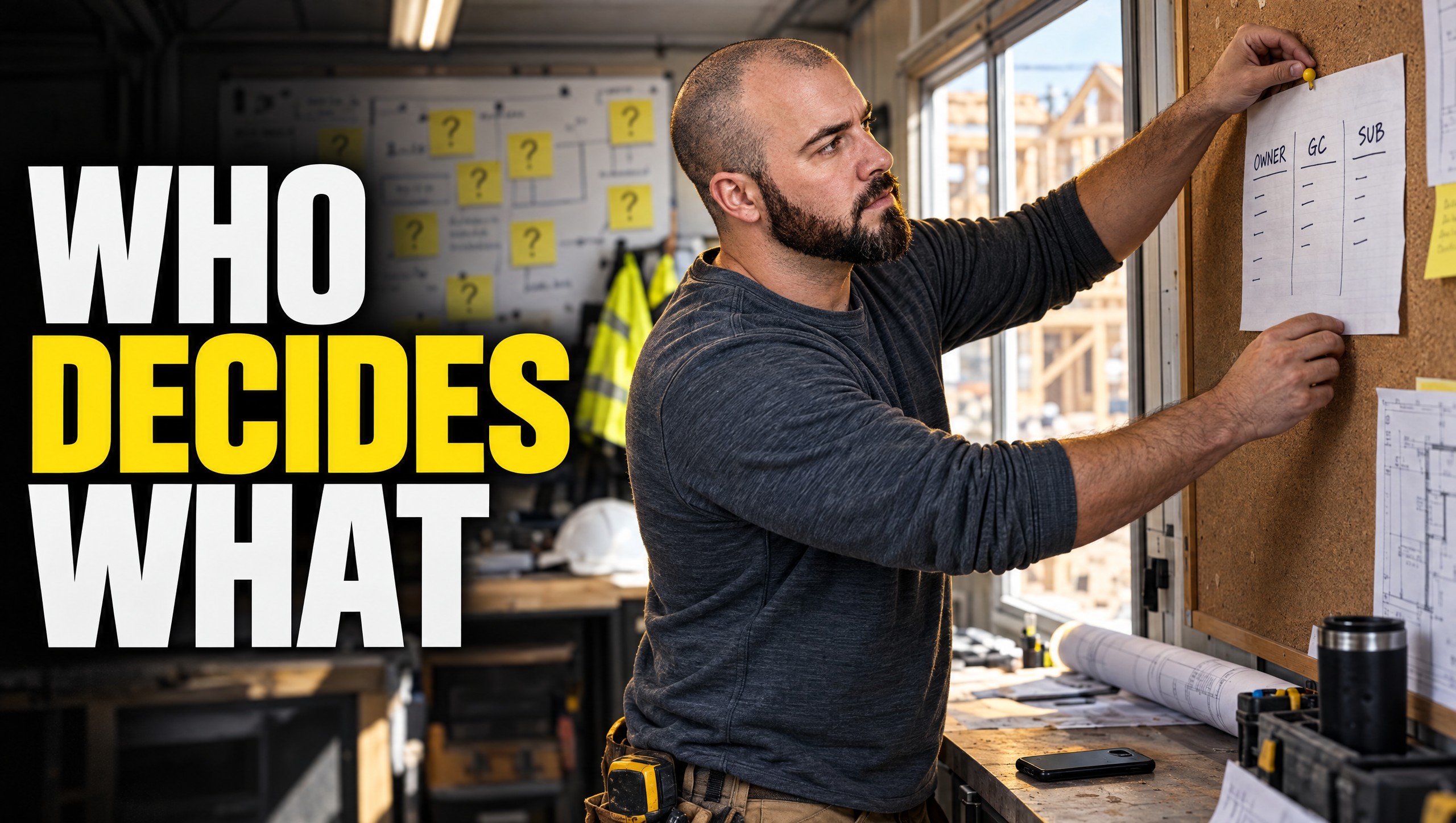 Who decides what in a construction company?